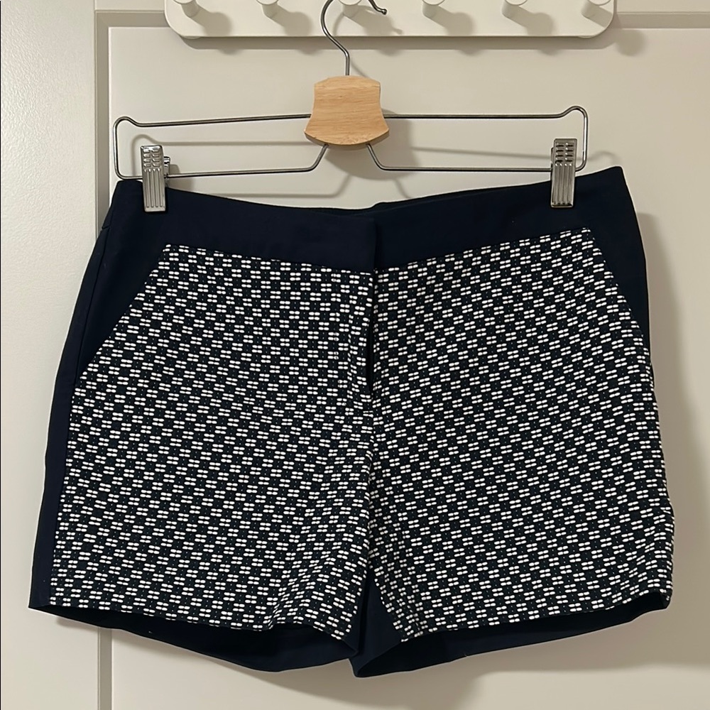 Women's Black and White Patterned Shorts